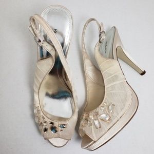 Style & Co Ideal Peep Toe Slingback Heels Sz 9M